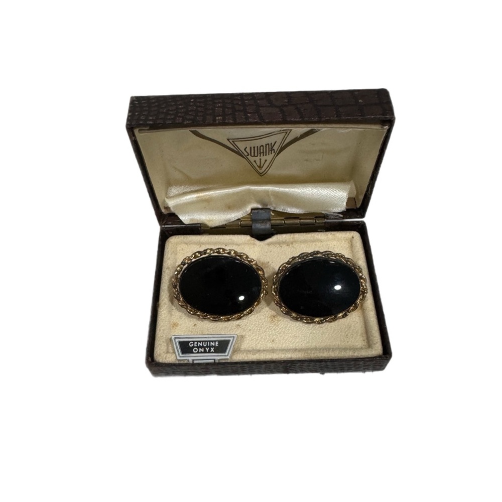 Vintage Swank Onyx Cufflinks
